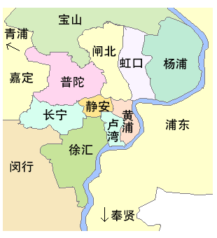 上海市中心地図